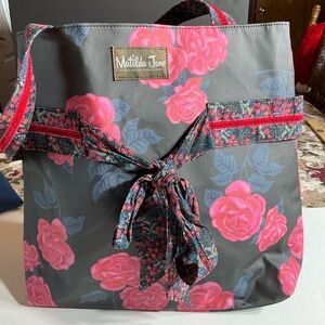 Matilda Jane Charcoal and Rose Floral Tote